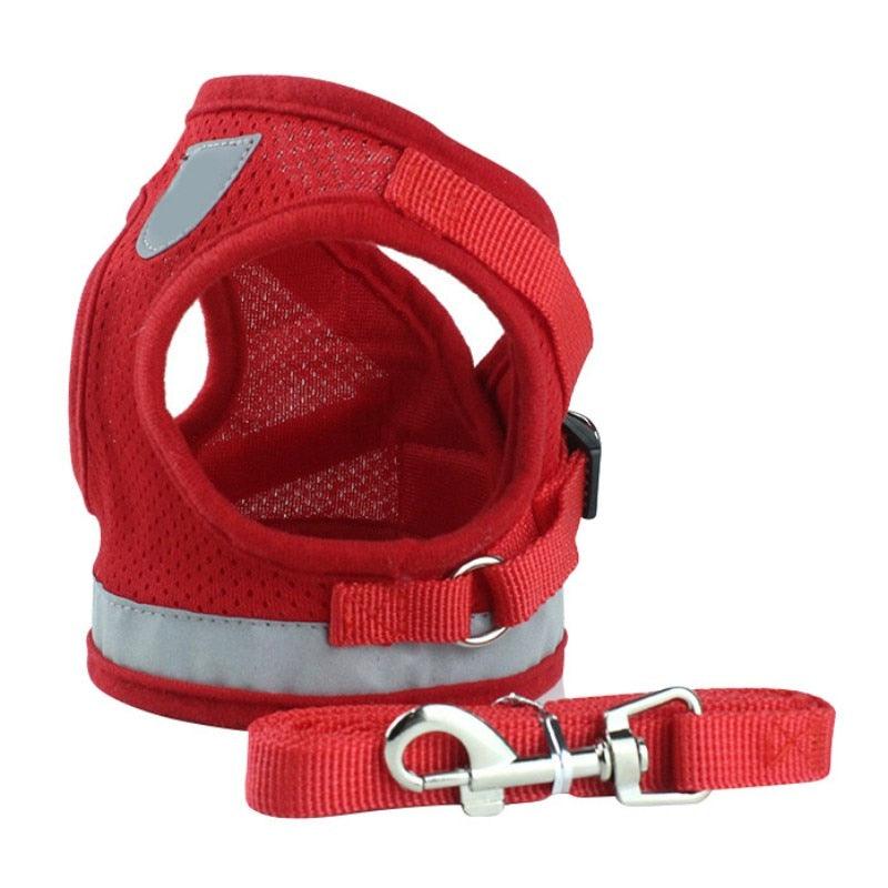 Pet Dog Chest Harness With Leash Reflective Breathable Adjustable Dog Harness Chest Strap For Small Medium Puppy Harness Vest Ghostspetpalace.com