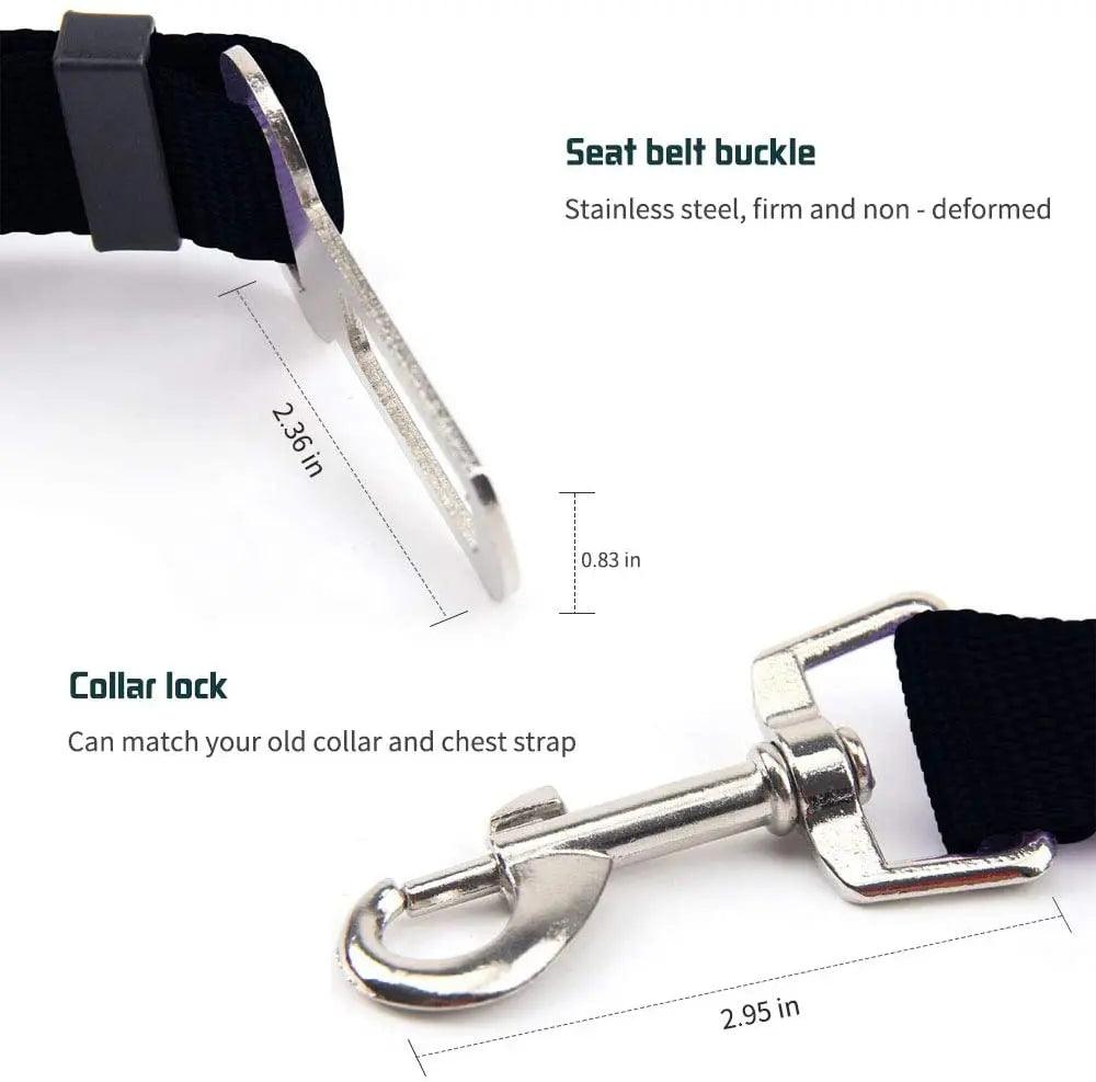 SafeTravels: Car Safe Seat Belt Leash for Secure Pet Travel & Safety on the Move. - Ghostspetpalace.com