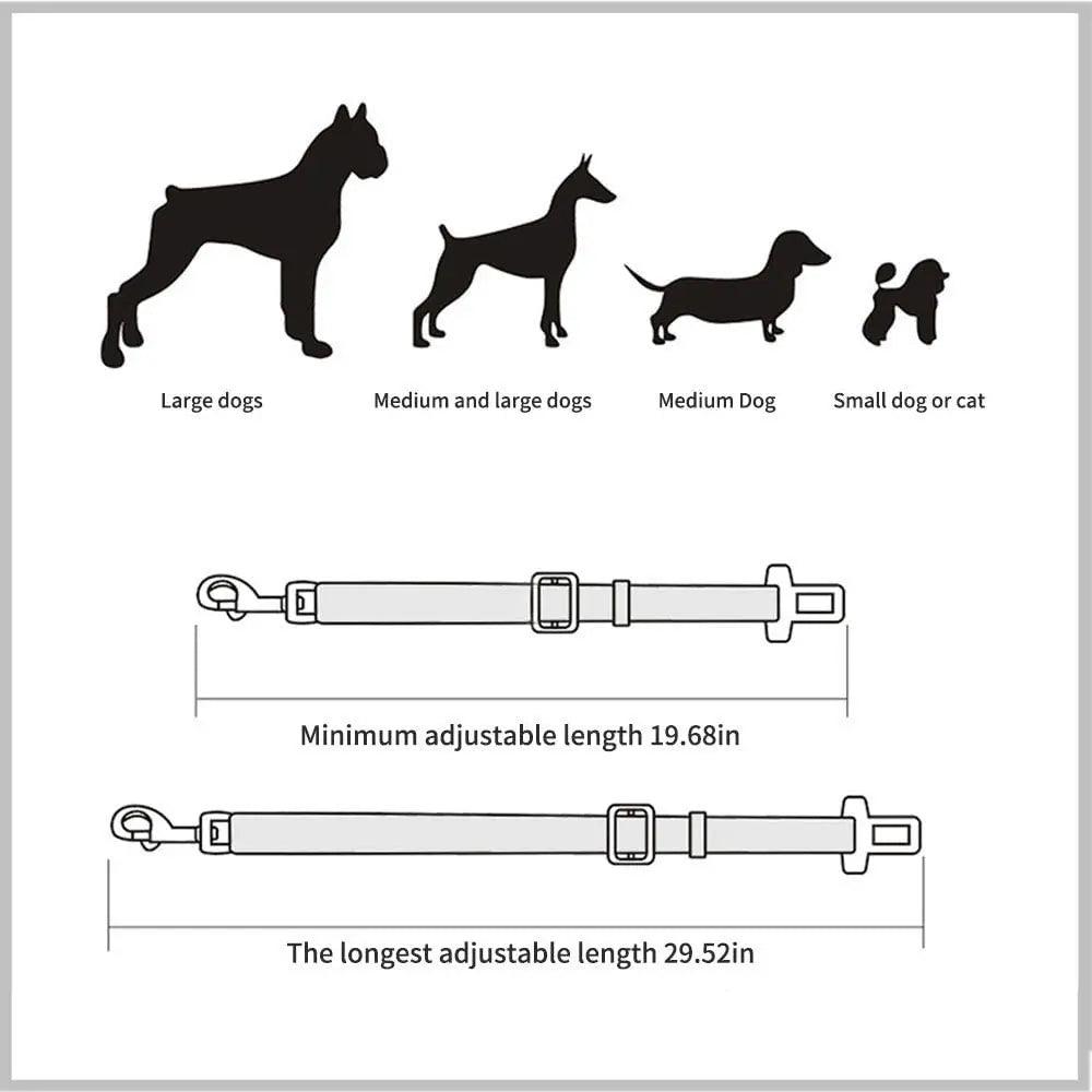 SafeTravels: Car Safe Seat Belt Leash for Secure Pet Travel & Safety on the Move. - Ghostspetpalace.com