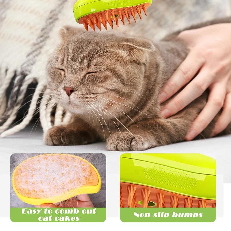 3in1 Pet Massage Comb Cat Steam Brush Steamy Dog Brush Electric Spray Water Spray Kitten Pet Comb Bath Brush Hair Removal Combs - Ghostspetpalace.com