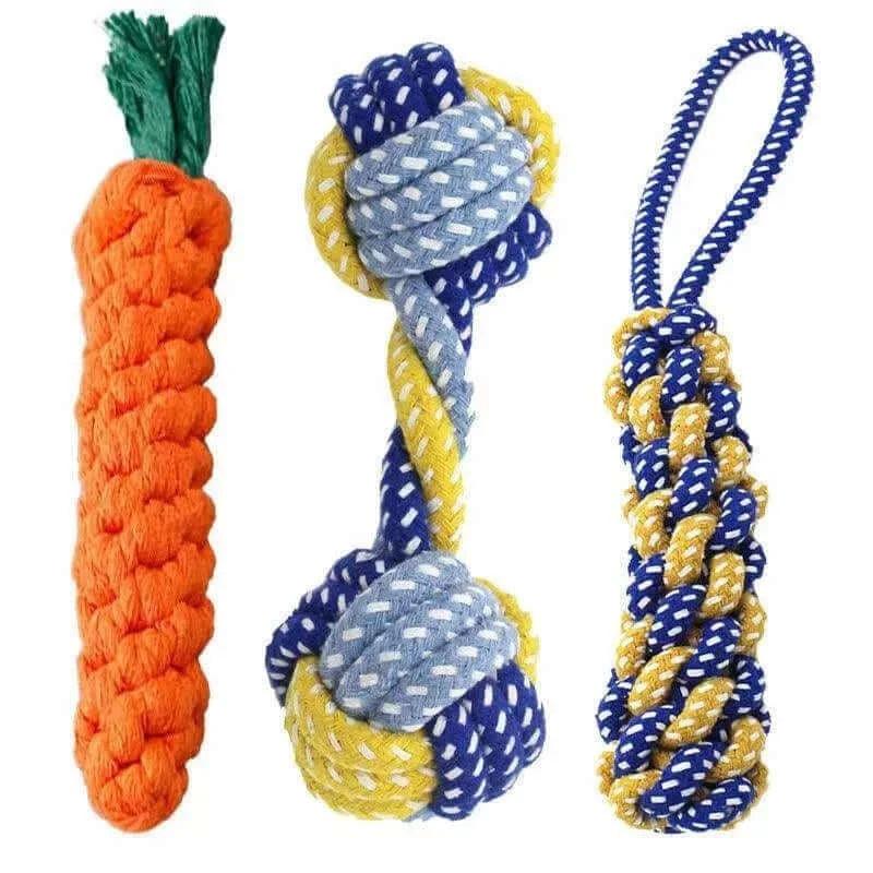 Carrot Knot Rope Ball: Durable Dog Chew Toy for Teeth Cleaning - Ghostspetpalace.com