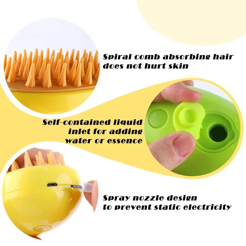3in1 Pet Massage Comb Cat Steam Brush Steamy Dog Brush Electric Spray Water Spray Kitten Pet Comb Bath Brush Hair Removal Combs - Ghostspetpalace.com