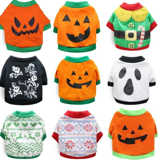 Dog Clothes for Small Dogs Pet Hoodies Halloween Christmas Cat Puppy Warm Shirt Dogbaby Clothing for Chihuahua Costume Pet Items Ghostspetpalace.com